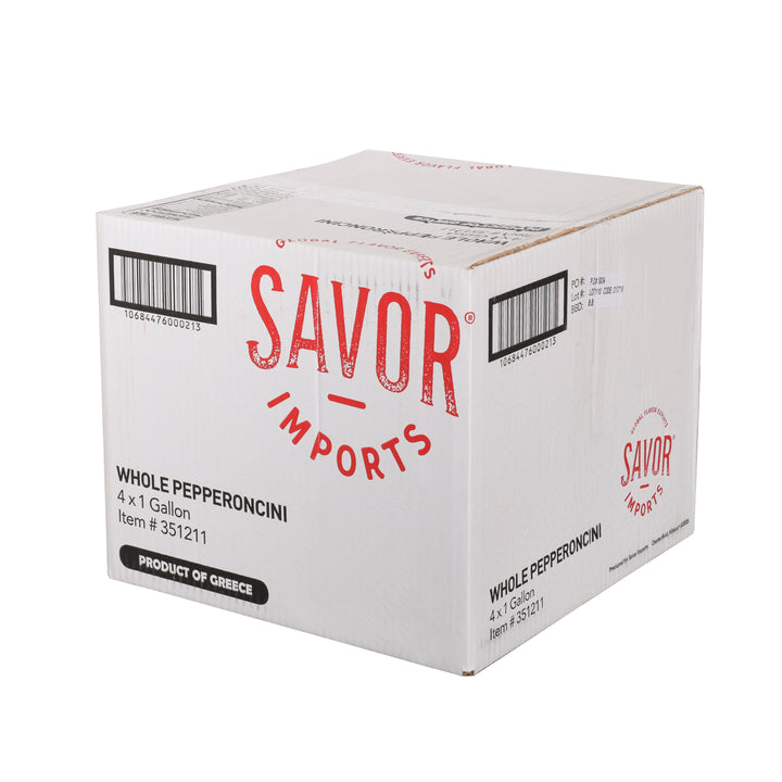 Savor Imports Whole Greek Pepper Pepperoncini-1 Gallon-4/Case