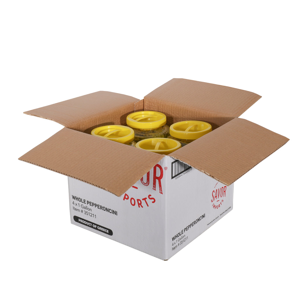 Savor Imports Whole Greek Pepper Pepperoncini-1 Gallon-4/Case