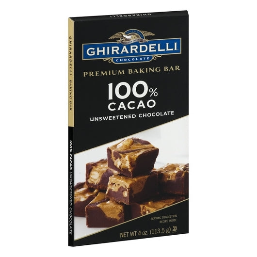 Ghirardelli Baking Bar 100% Cacao-4 oz.-12/Case