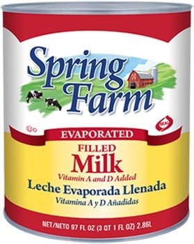 Spring Farm Filled Evaporated Milk Evaporated-97 fl oz.-6/Case