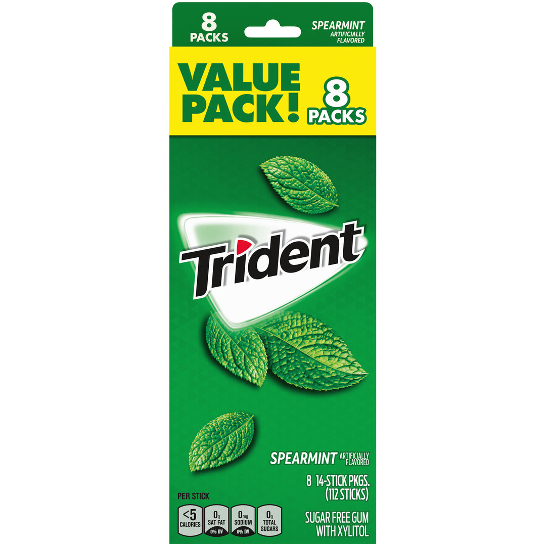 Trident Gum Spearmint 8 Pack-112 Count-6/Case