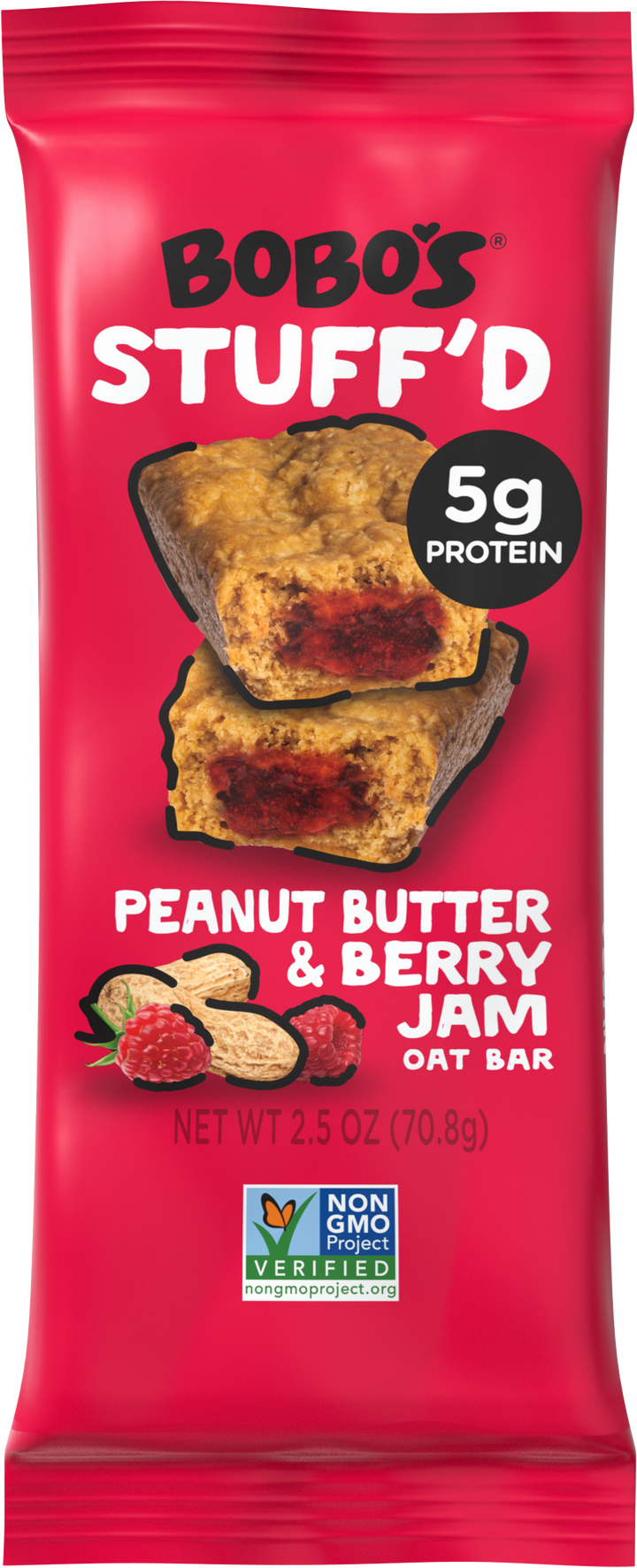 Bobo's Oat Bars Gluten Free-Vegan Peanut Butter Filled Bar-2.5 oz.-12/Box-4/Case