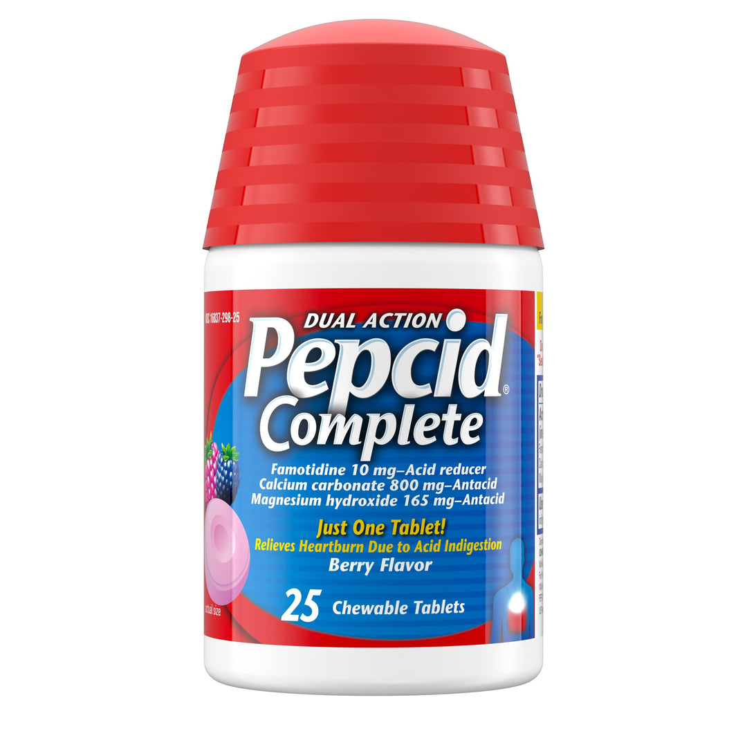 Pepcid Complete Acid Reducer Berry Chewable Tablets-25 Count-3/Box-12/Case