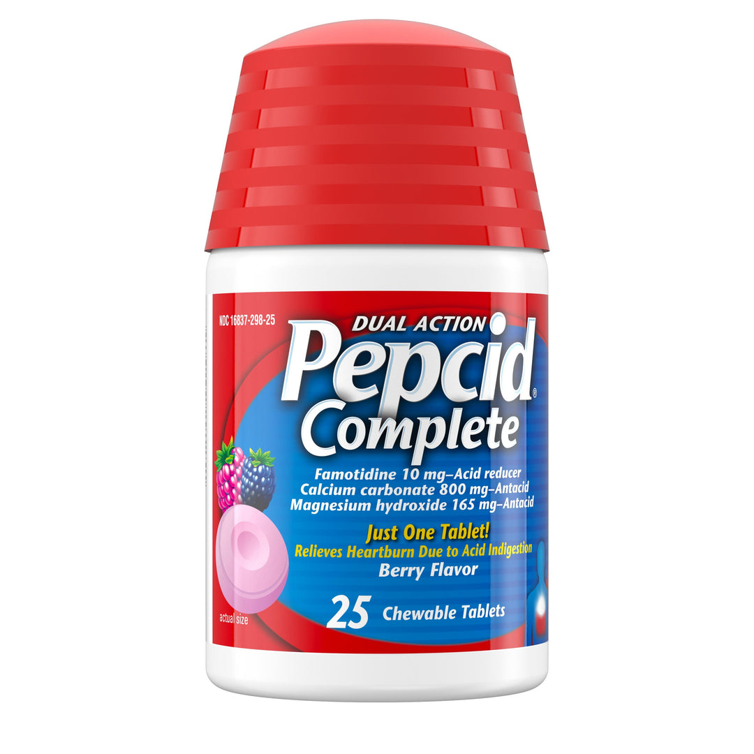 Pepcid Complete Acid Reducer Berry Chewable Tablets-25 Count-3/Box-12/Case