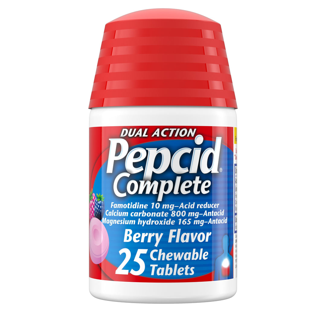 Pepcid Complete Acid Reducer Berry Chewable Tablets-25 Count-3/Box-12/Case