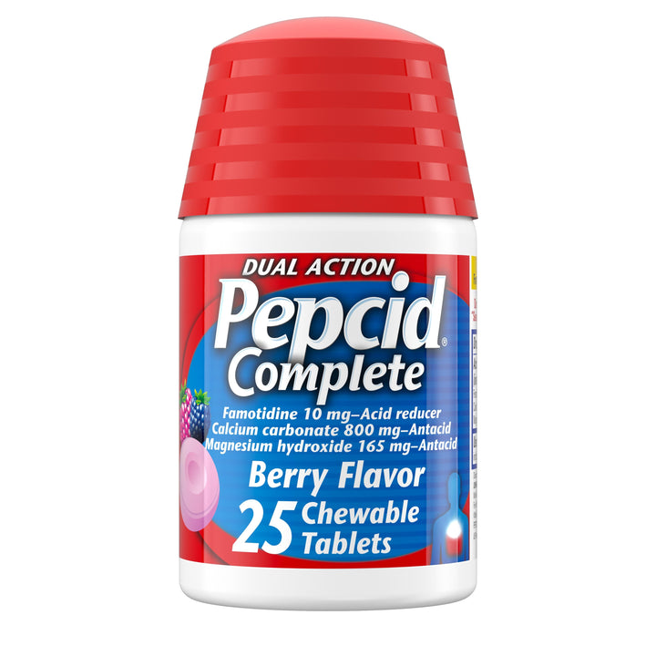 Pepcid Complete Acid Reducer Berry Chewable Tablets-25 Count-3/Box-12/Case