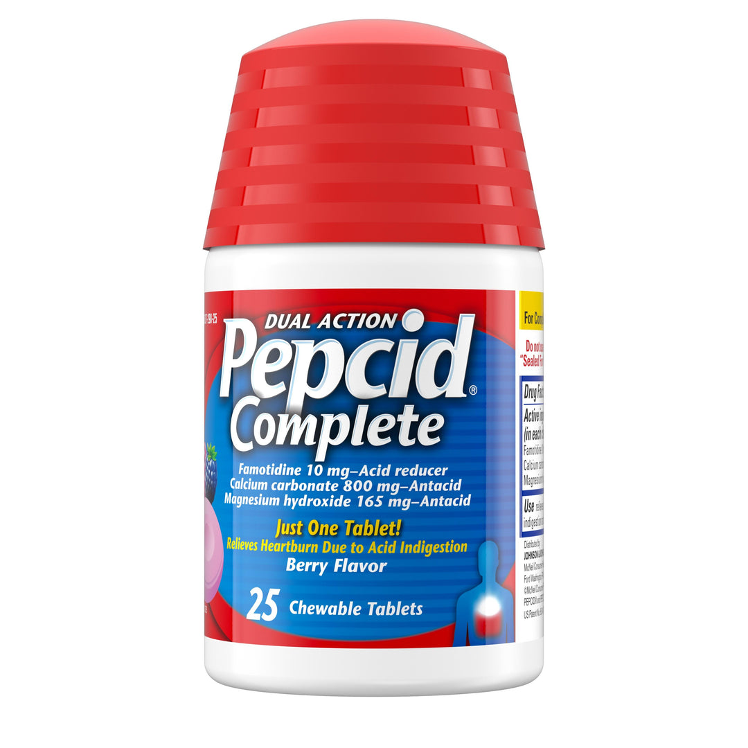 Pepcid Complete Acid Reducer Berry Chewable Tablets-25 Count-3/Box-12/Case