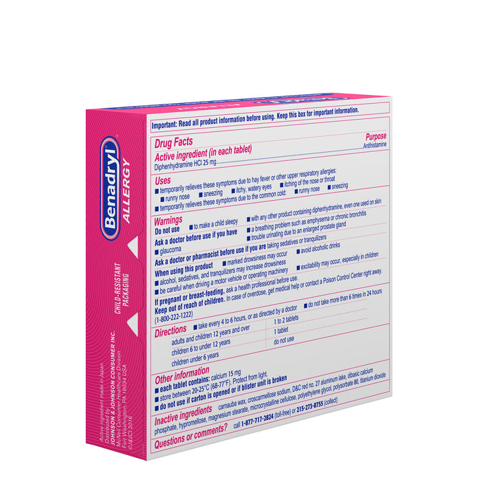 Benadryl Allergy Ultra Tablets-48 Count-6/Box-4/Case