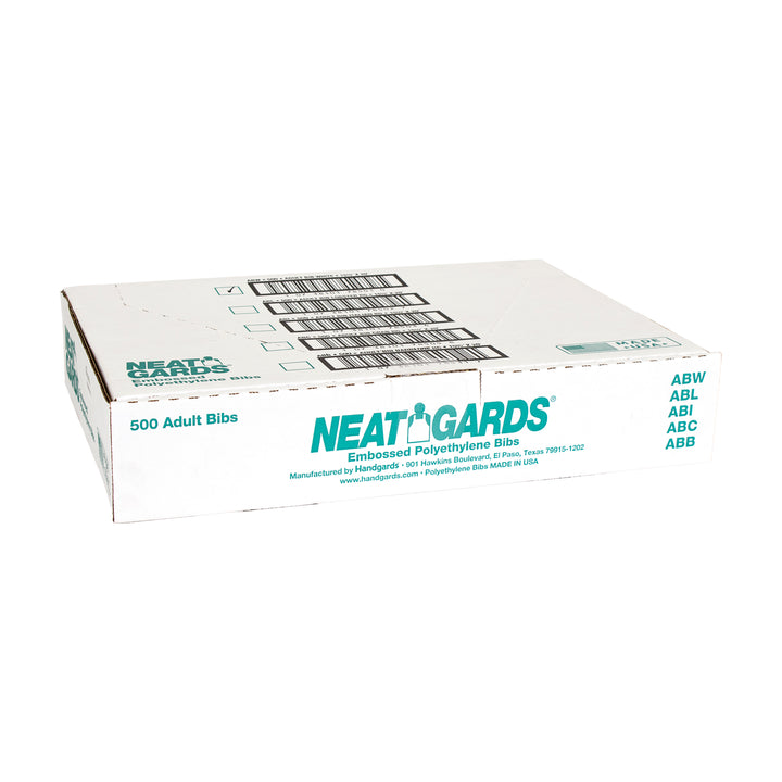 Neatgards Low Density Poly Embossed 15.5 Inch X 20 Inch Adult White Bib-500 Each-500/Box-1/Case