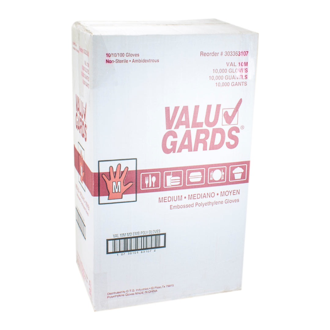 Valugards Poly Medium Glove-100 Each-10/Box-10/Case
