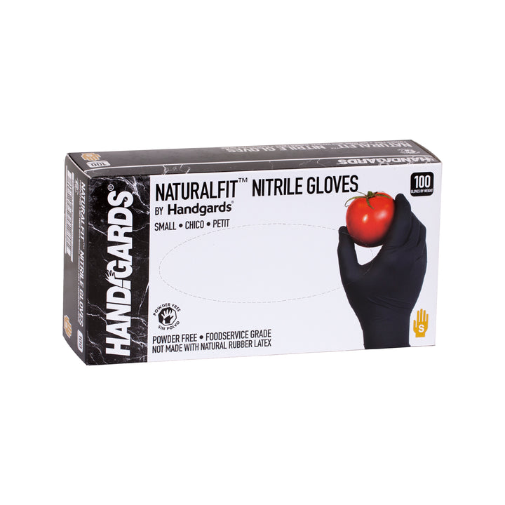 Handgards Naturalfit Nitrile Powder Free Black Small Glove-100 Each-100/Box-10/Case