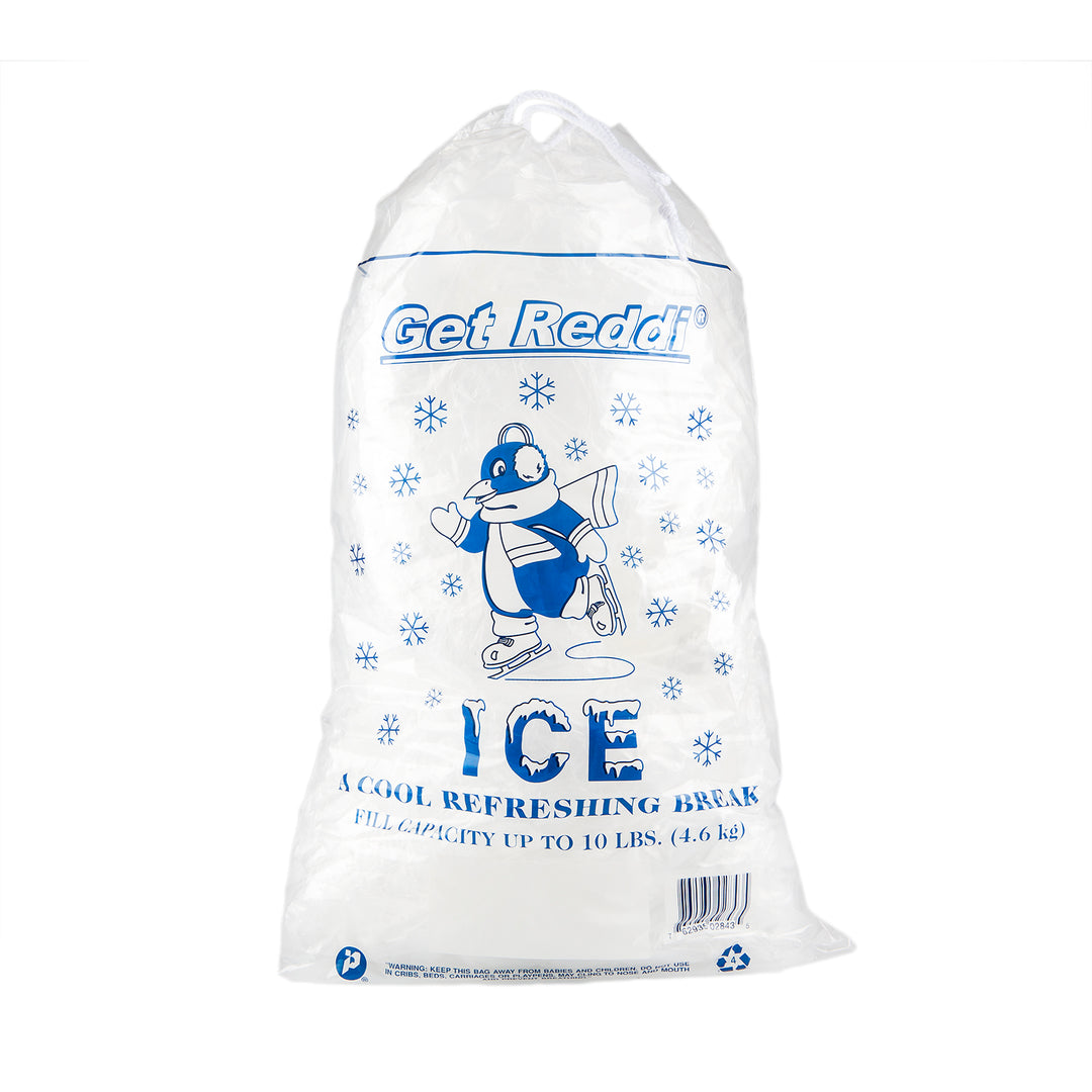 Pitt Plastics 10 lb. Ice Bag With Drawstrings-500 Each-1/Case