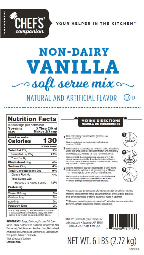 Chefs Companion Non Dairy Vanilla Soft Serve Mix-6 lb.-6/Case