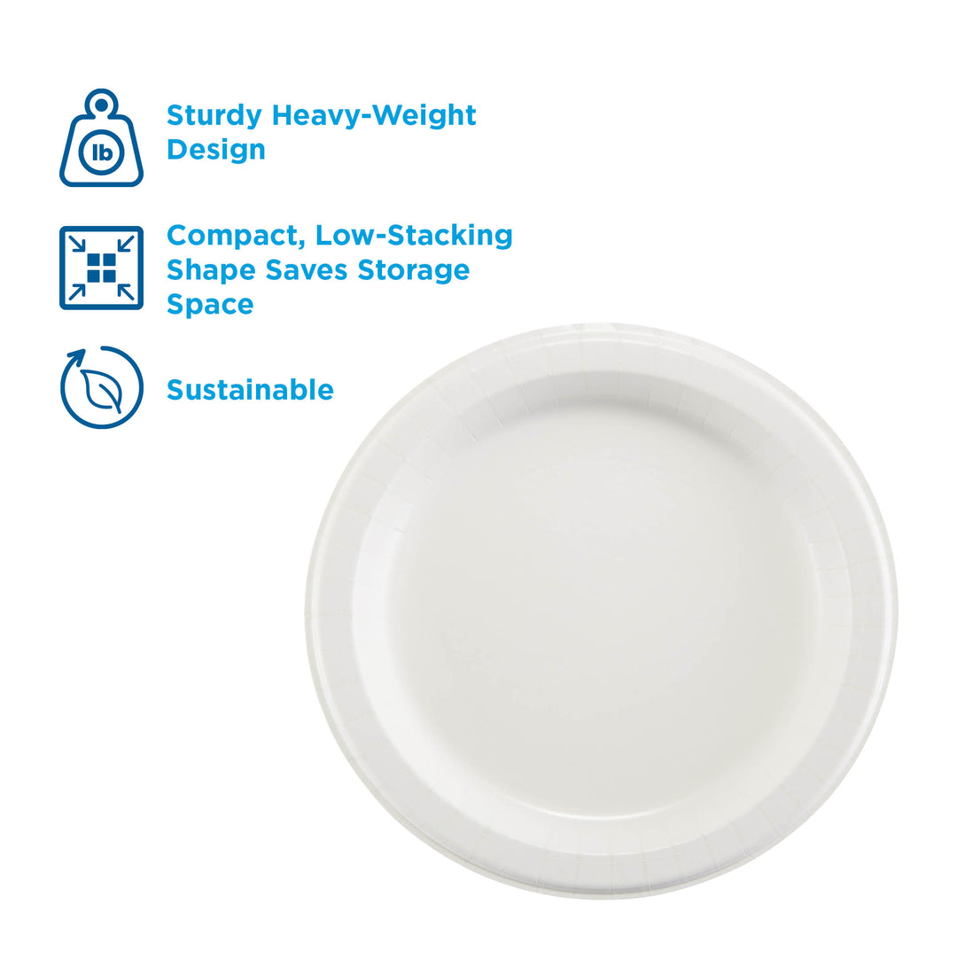 Dixie 10.125 Inch White Ultra Heavy Weight Paper Plate-125 Count-4/Case