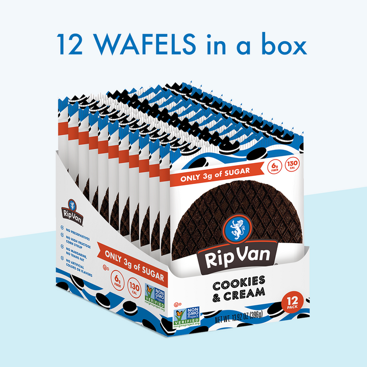 Rip Van Low Sugar Cookies & Cream Wafels-1.16 oz.-12/Box-4/Case