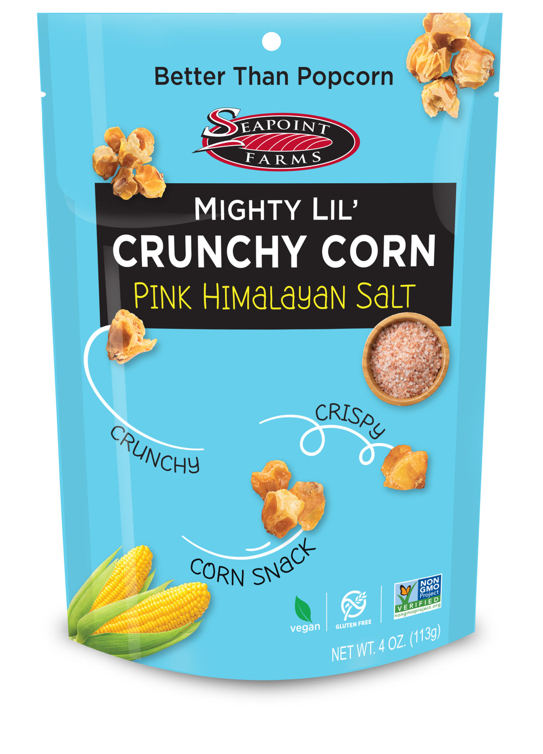 Seapoint Farms Mighty Lil Crunchy Corn Pink Himalayan Salt-4 oz.-12/Case
