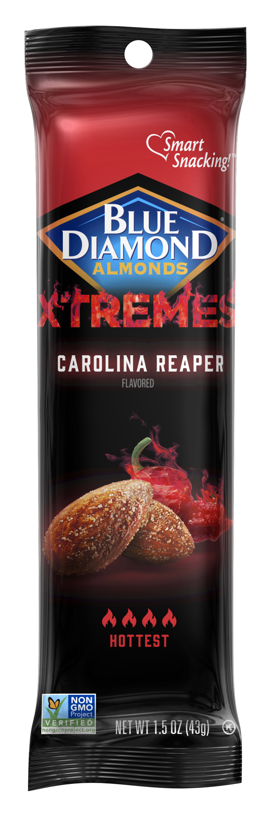 Blue Diamond Almonds Xtremes Carolina Reaper-1.5 oz.-12/Box-12/Case