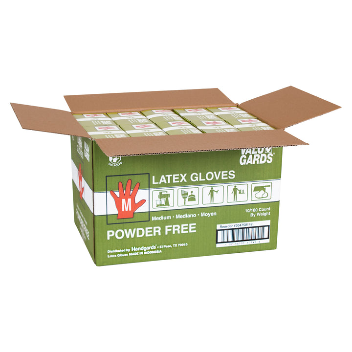 Valugards Medium Powder Free Latex Gloves-100 Each-100/Box-10/Case