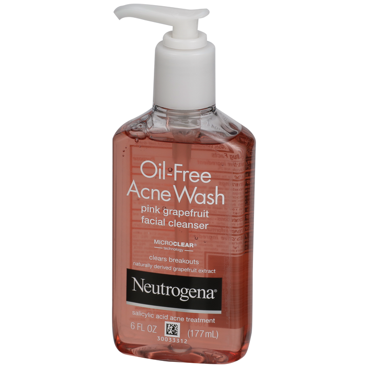 Neutrogena Oil-Free Acne Wash Pink Grapefruit Facial Cleanser-6 fl oz.s-3/Box-4/Case