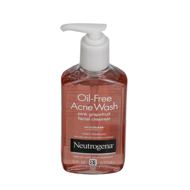 Neutrogena Oil-Free Acne Wash Pink Grapefruit Facial Cleanser-6 fl oz.s-3/Box-4/Case