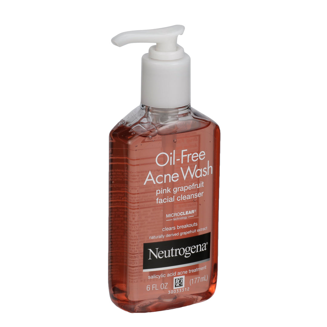 Neutrogena Oil-Free Acne Wash Pink Grapefruit Facial Cleanser-6 fl oz.s-3/Box-4/Case