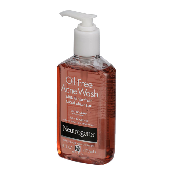 Neutrogena Oil-Free Acne Wash Pink Grapefruit Facial Cleanser-6 fl oz.s-3/Box-4/Case