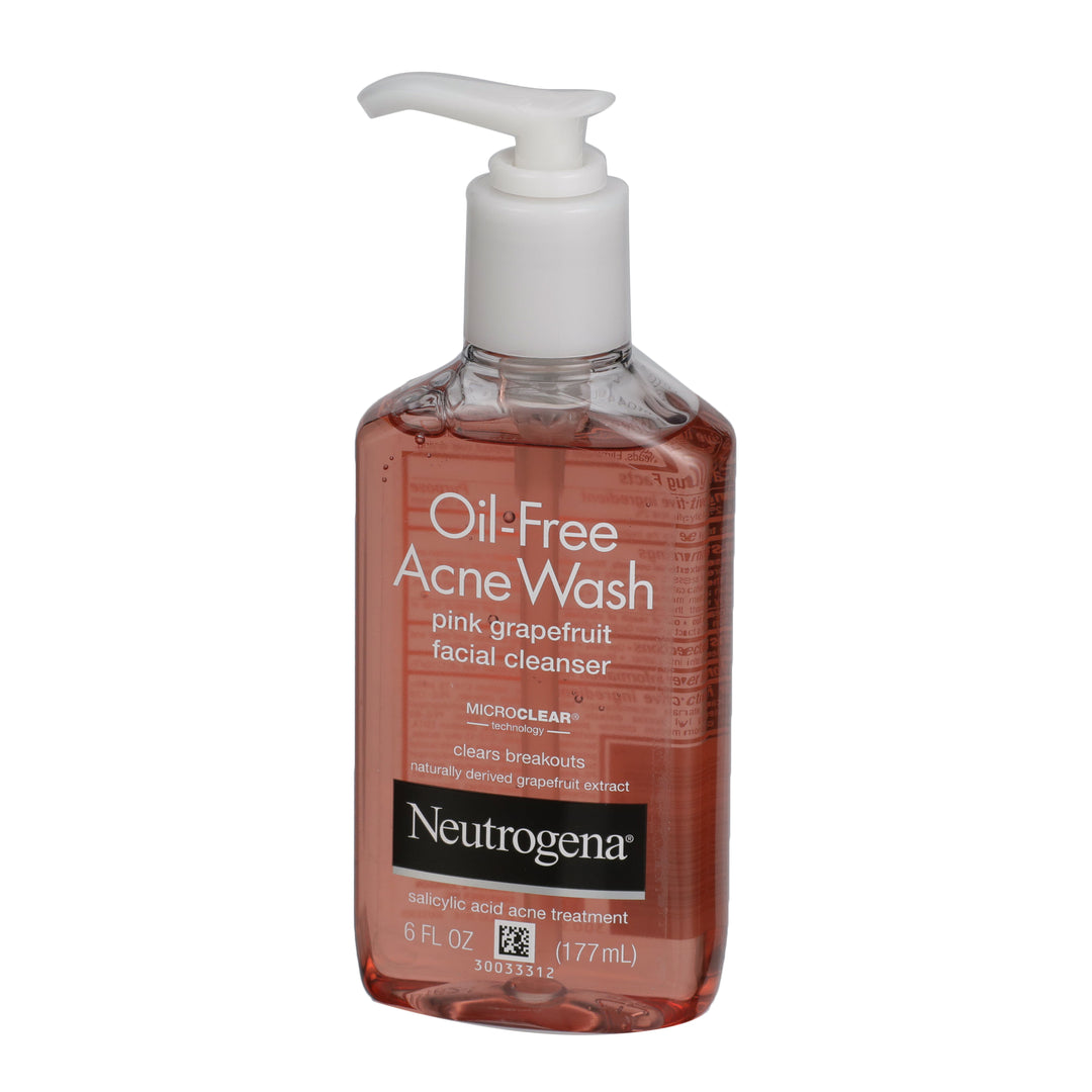 Neutrogena Oil-Free Acne Wash Pink Grapefruit Facial Cleanser-6 fl oz.s-3/Box-4/Case