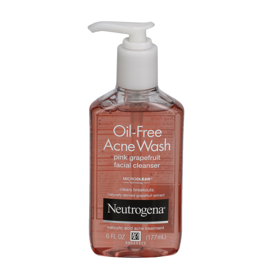 Neutrogena Oil-Free Acne Wash Pink Grapefruit Facial Cleanser-6 fl oz.s-3/Box-4/Case