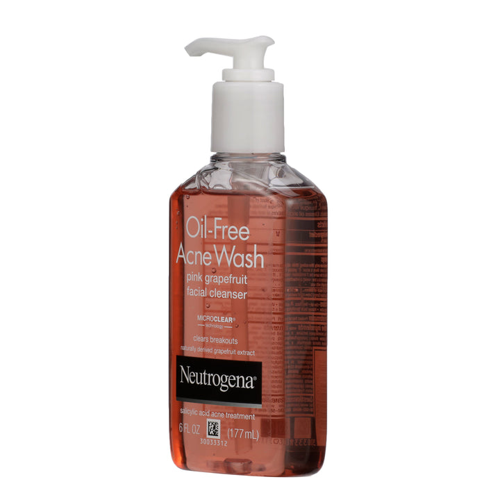 Neutrogena Oil-Free Acne Wash Pink Grapefruit Facial Cleanser-6 fl oz.s-3/Box-4/Case