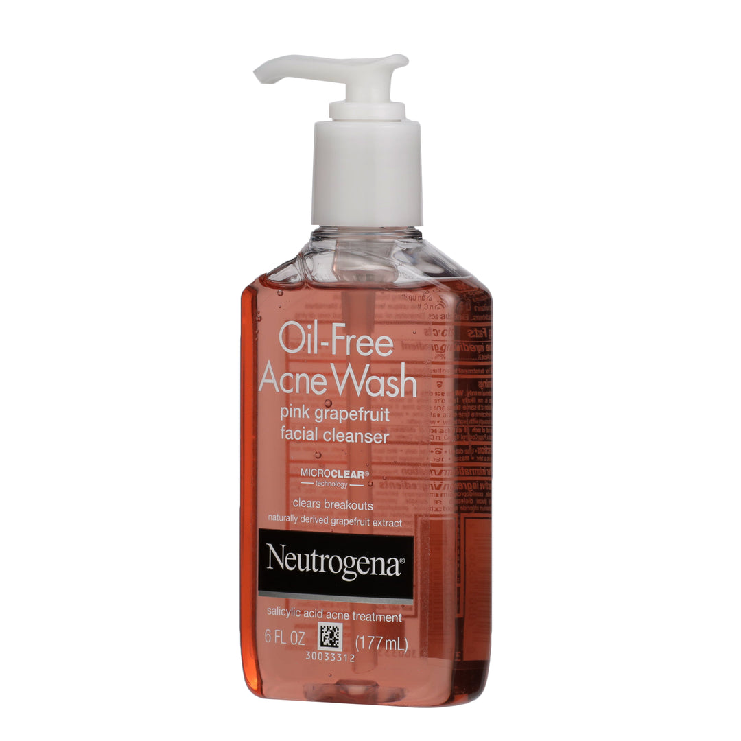 Neutrogena Oil-Free Acne Wash Pink Grapefruit Facial Cleanser-6 fl oz.s-3/Box-4/Case