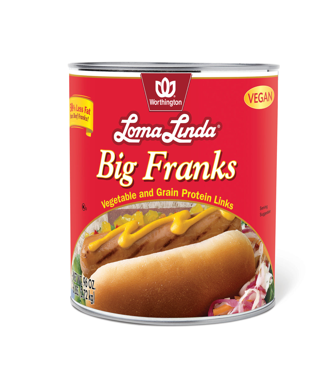 Loma Linda Big Franks Plant Based 6/96 Oz.