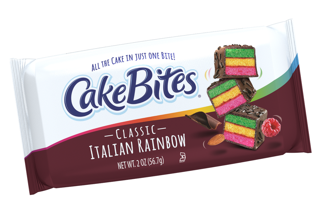 Cakebites Classic Italian Rainbow Cake-2 oz. Pack- 12/Box- 8/Case