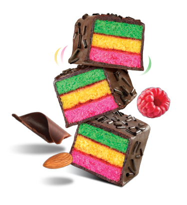 Cakebites Classic Italian Rainbow Cake-2 oz. Pack- 12/Box- 8/Case