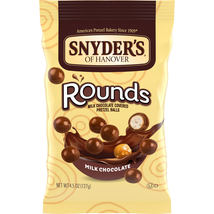 Snyder's Of Hanover Pretzel Milk Chocolate Round-4.5 oz.-8/Case