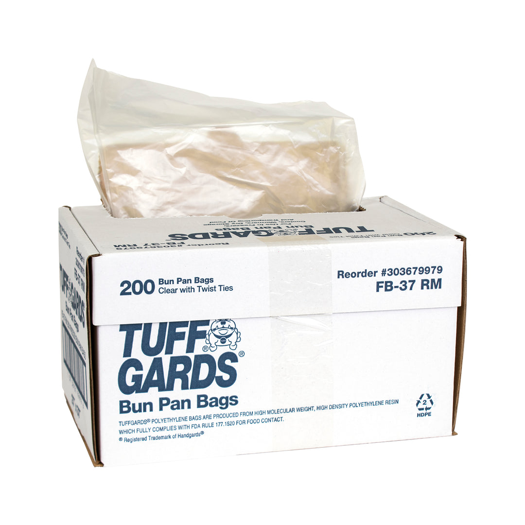 Tuffgards High Density Roll Pack With Twist Tie Closure 27 Inch X 37 Inch Clear Flat Bun Pan Bag-200 Each-200/Box-1/Case