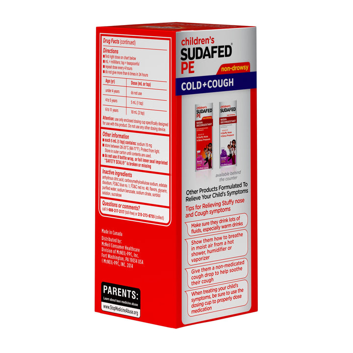 Sudafed Children's Sudafed Pe Cold & Cough 36/4 Fl Oz.