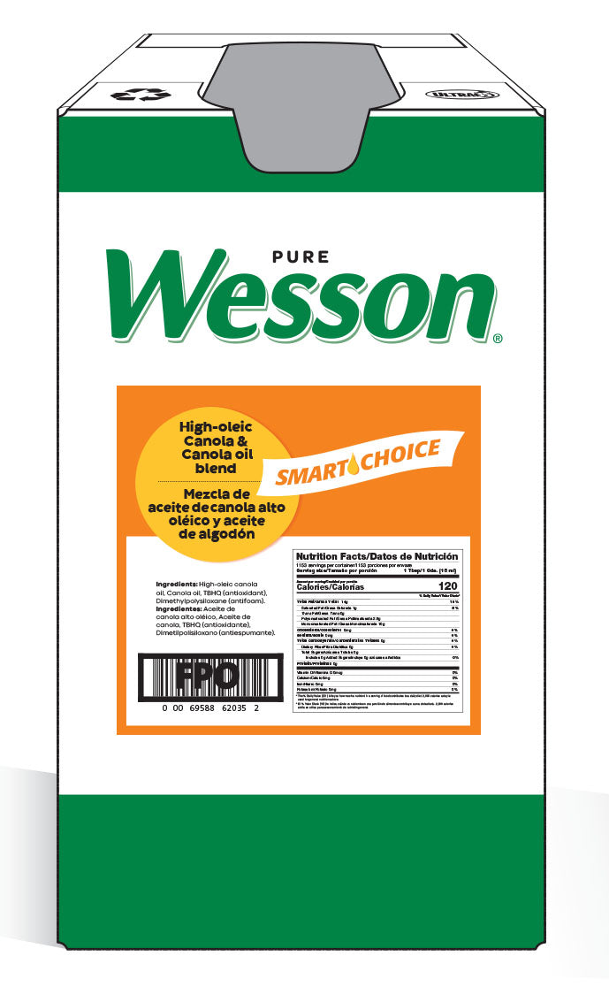 Wesson Smart Choice High Oleic Canola & Canola Oil Blend-35 lb.-1/Case