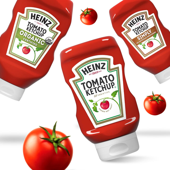 Heinz Stay Clean Upside Down Cap Tomato Ketchup Bottle-14 oz.-16/Case
