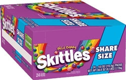 Skittles Share Size Wildberry Candy-4 oz.-24/Box-6/Case
