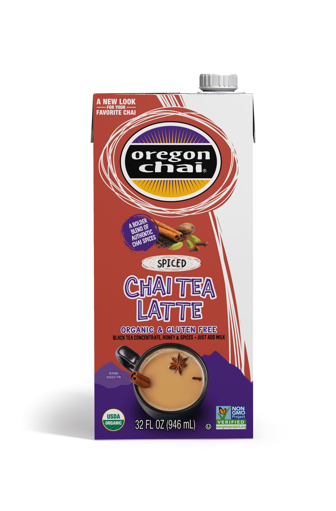 Oregon Chai Spiced Chai Organic Non-Gmo-32 fl oz.s-6/Case