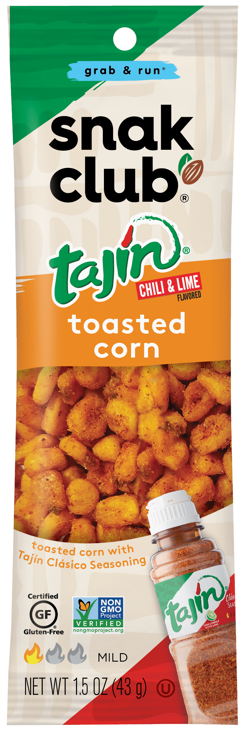 Snak Club Century Snacks Tajin Corn Nuts-1.5 oz.-12/Box-12/Case