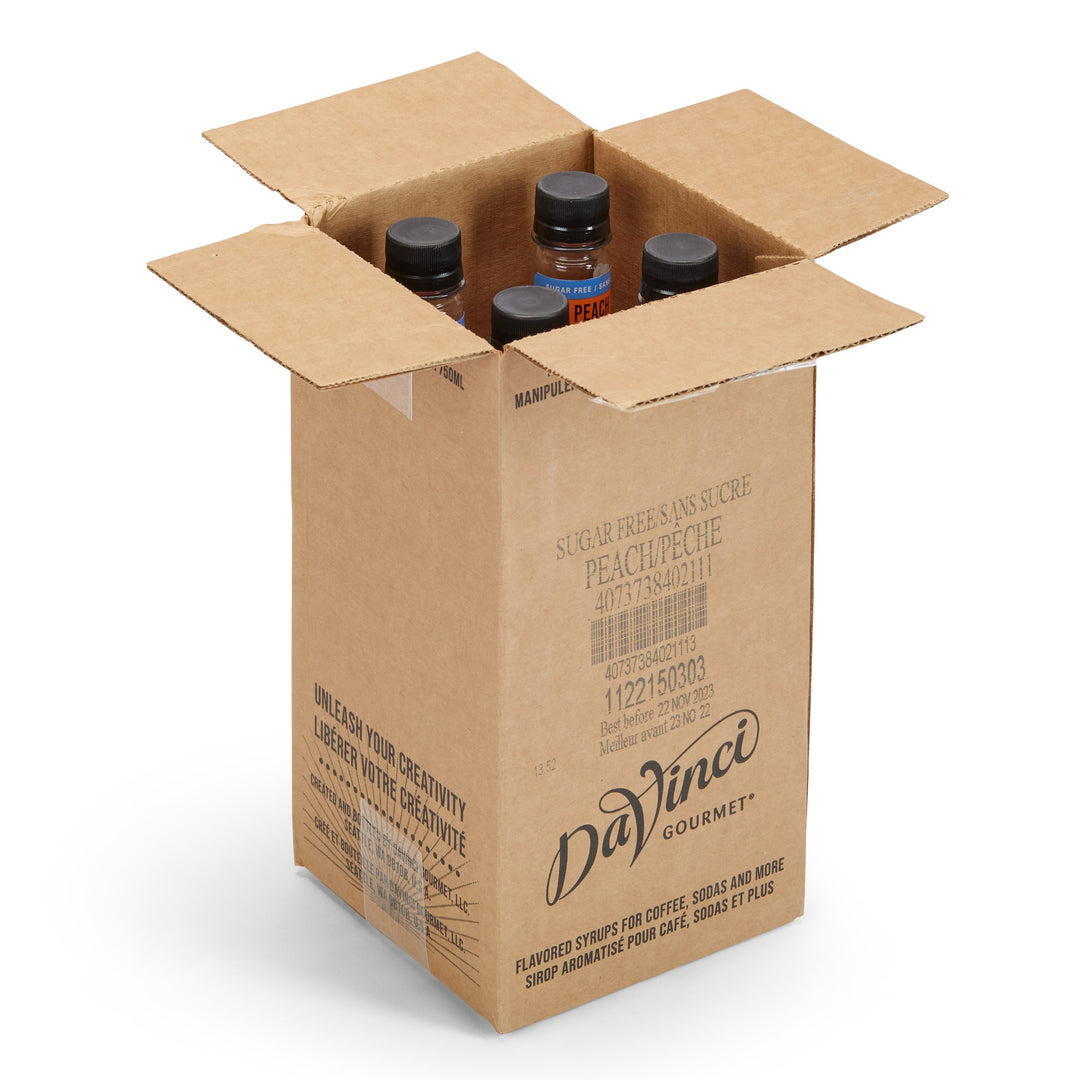 Davinci Gourmet Gourmet Sugar Free Peach Syrup-750 Milliliter-4/Case