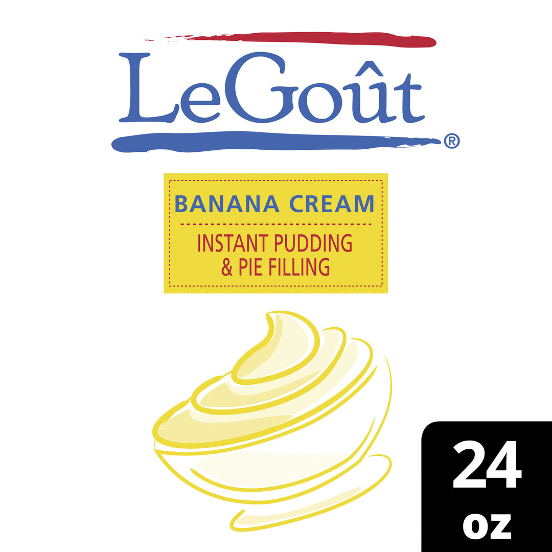 Legout Banana Cream Flavored Instant Pudding Mix & Pie Filling-24 fl oz.-12/Case