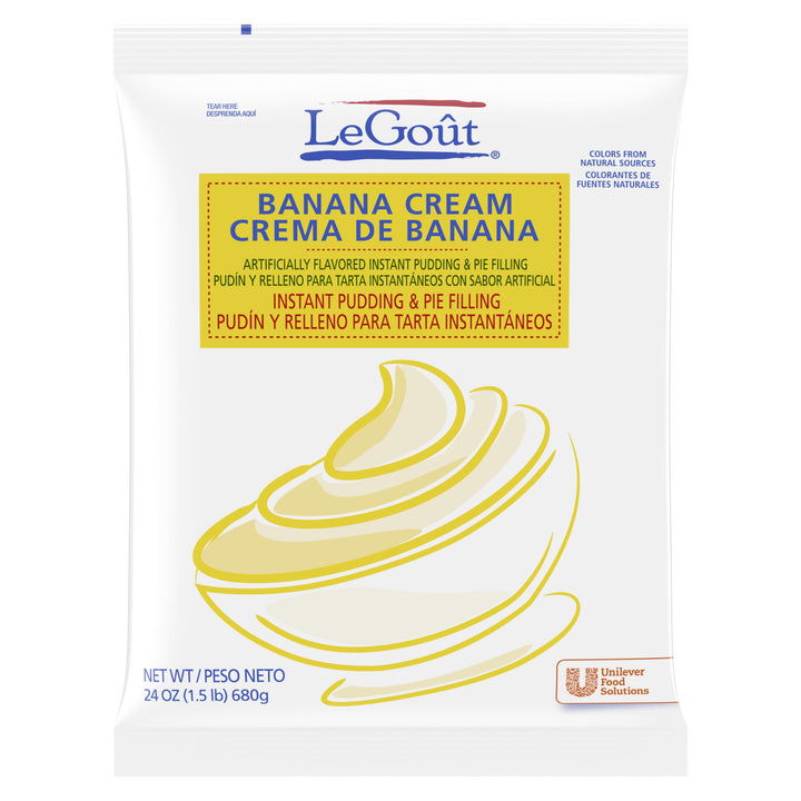 Legout Banana Cream Flavored Instant Pudding Mix & Pie Filling-24 fl oz.-12/Case