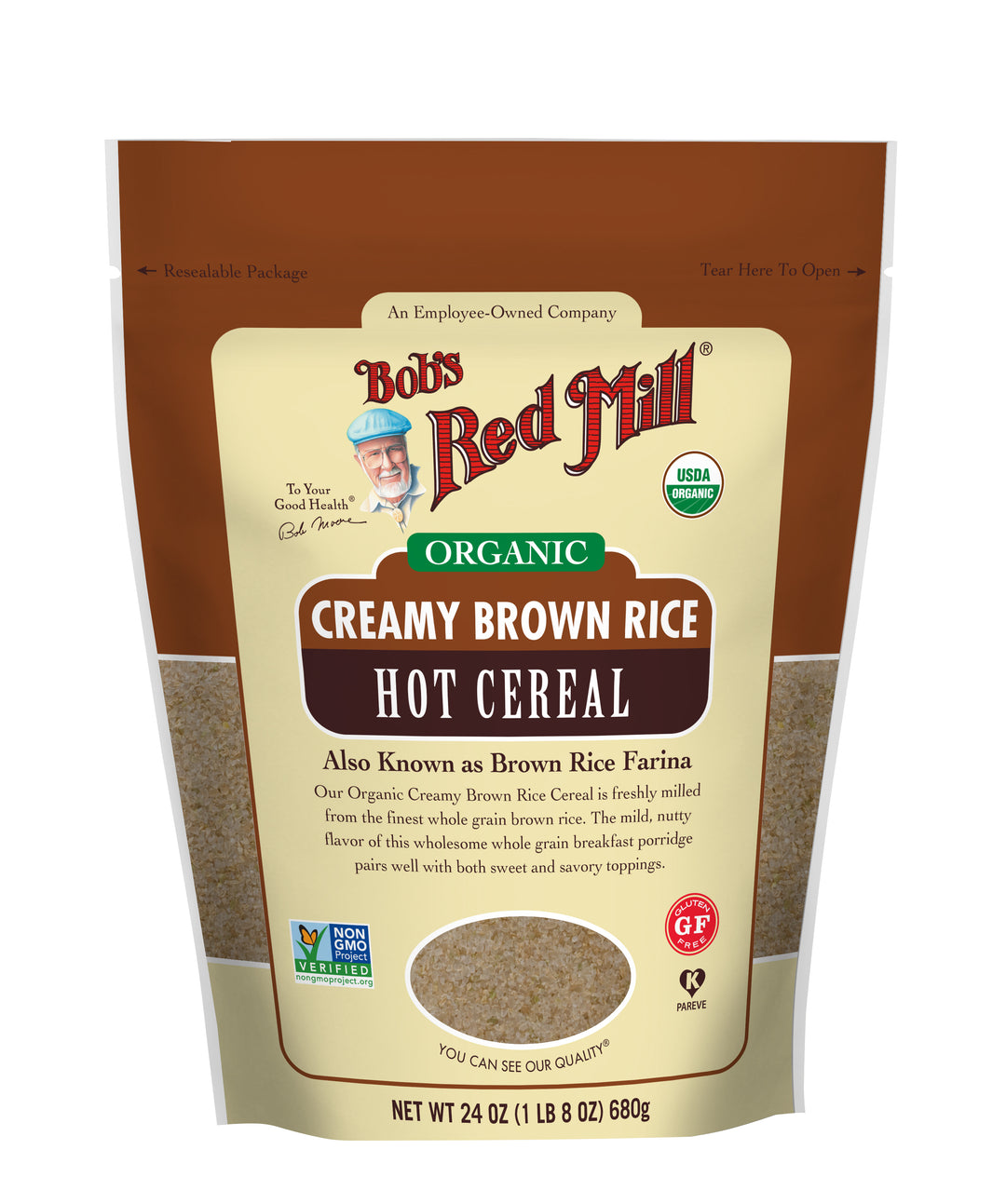 Bob's Red Mill Natural Foods Inc Organic Brown Rice Hot Cereal-24 oz.-4/Case