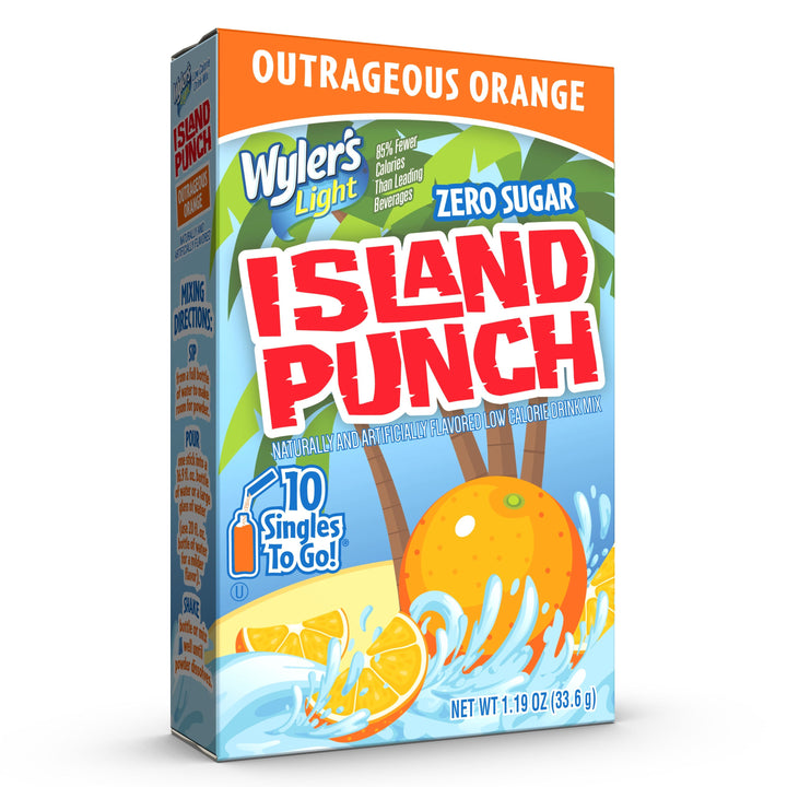 Wylers Light Light Island Punch Outrageous Orange-10 Count-12/Case