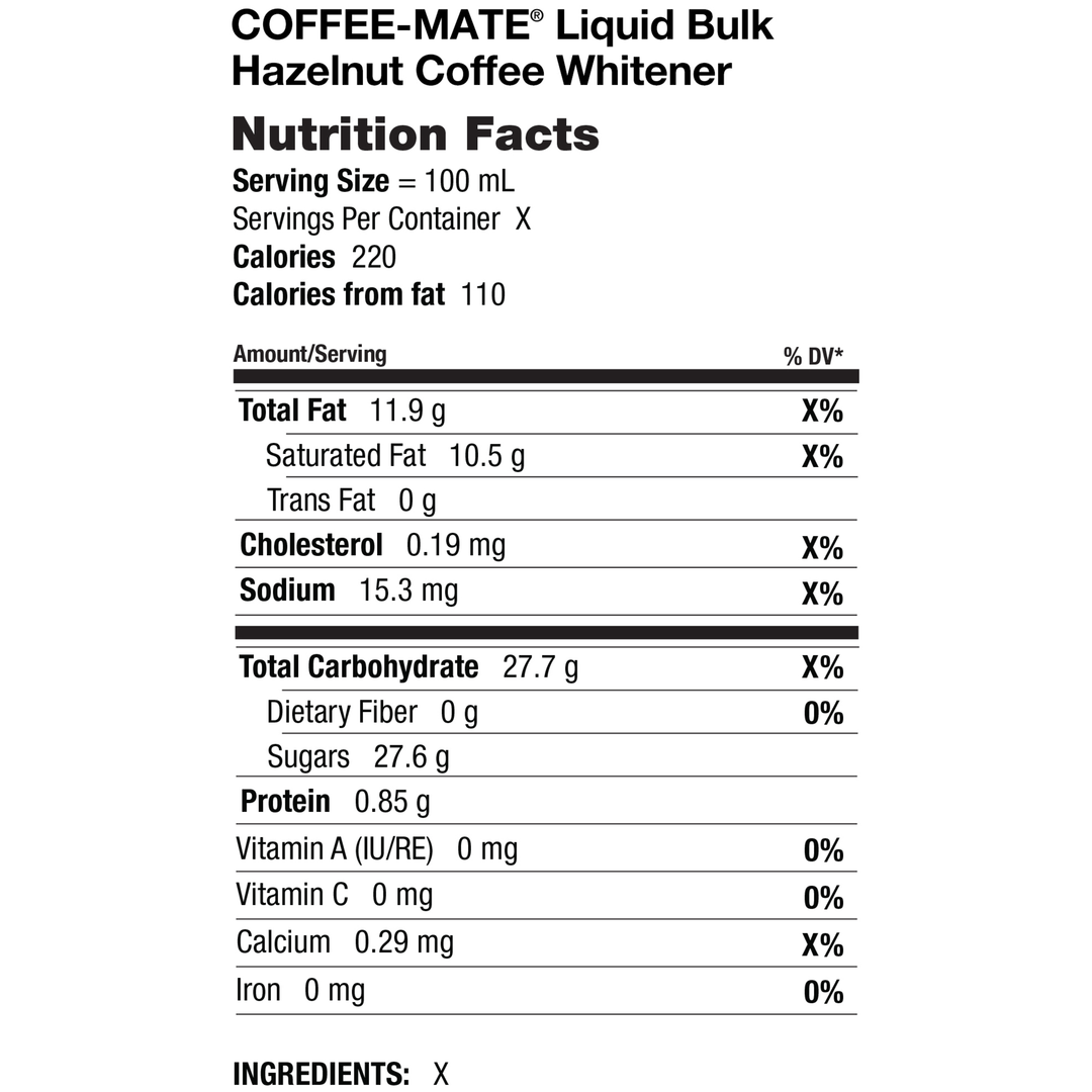 Coffee-Mate Hazelnut Liquid Creamer-1.5 Gallon