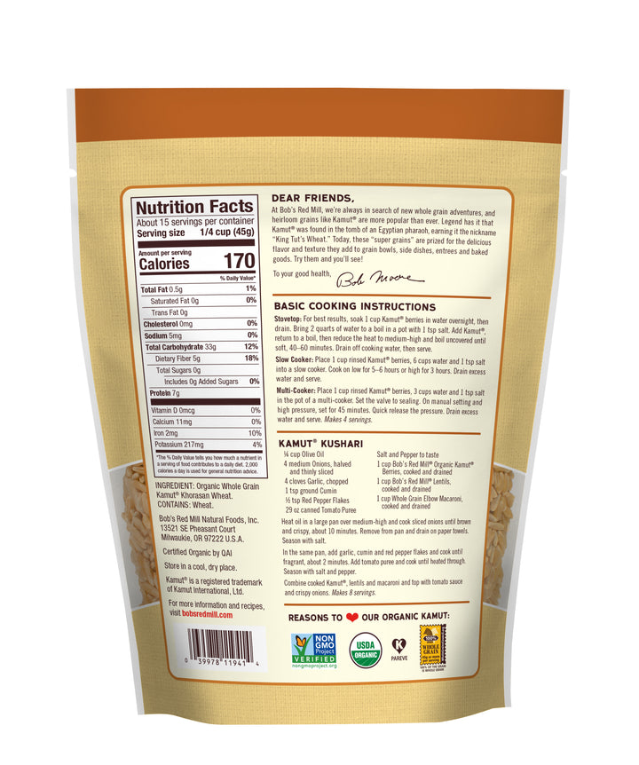 Bob's Red Mill Natural Foods Inc Organic Kamut Grain-24 oz.-4/Case