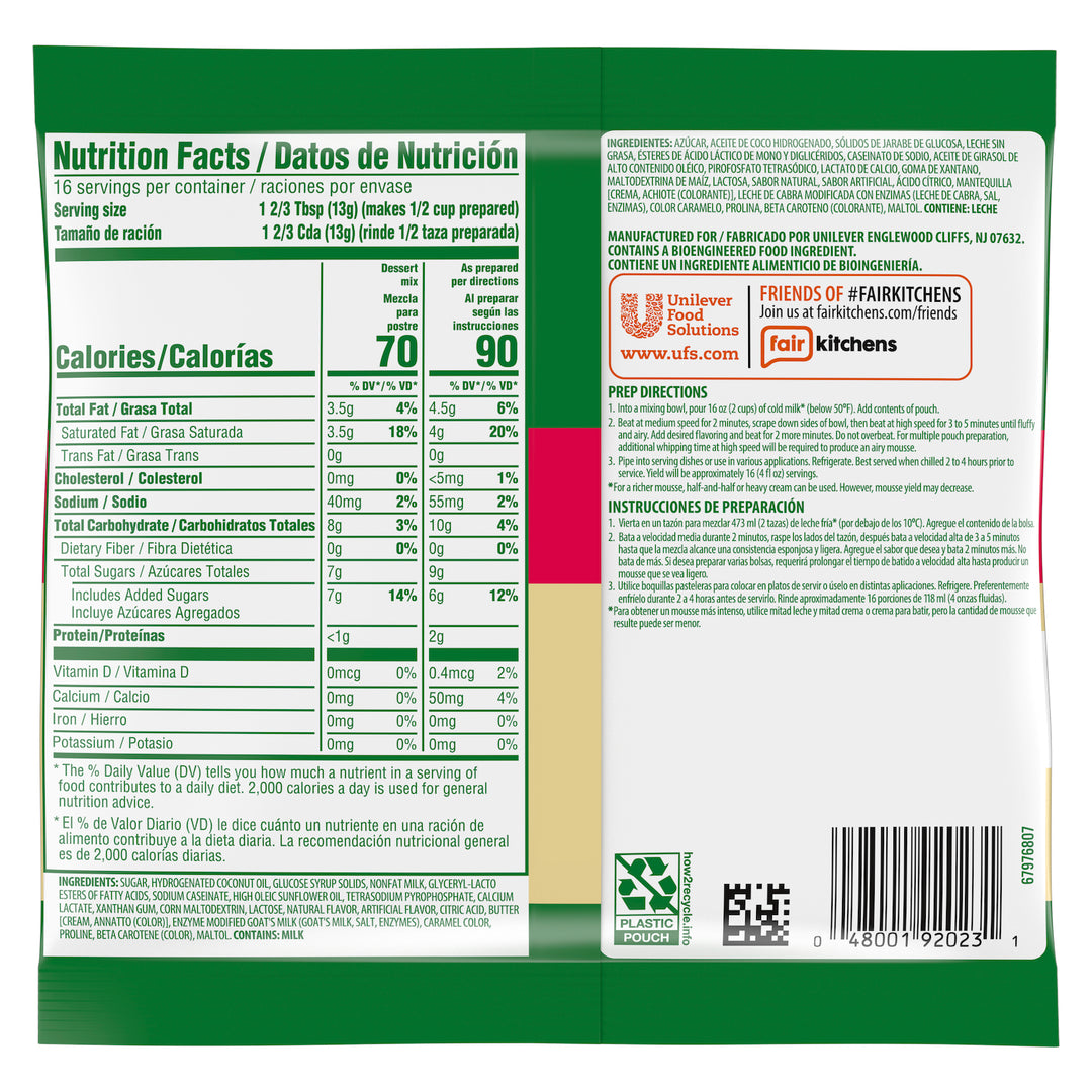 Knorr White Chocolate Mousse Mix-7.312 fl oz.-10/Case