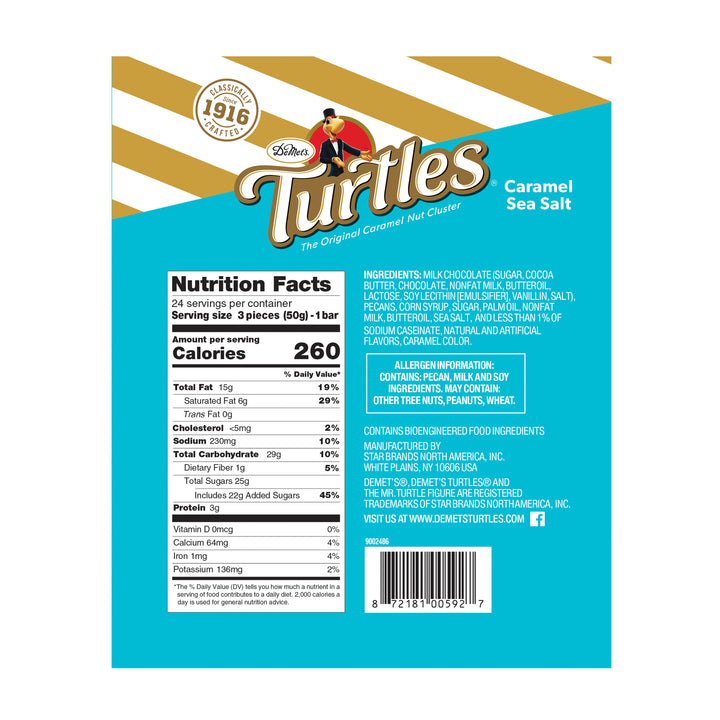 Turtles Candy Bar Sea Salt Caramel King Size-1.76 oz.-24/Box-6/Case